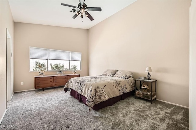 3539 Barrel Bronco Ct, North Las Vegas, NV 89032 - bedroom with carpet flooring, baseboards, and a ceiling fan