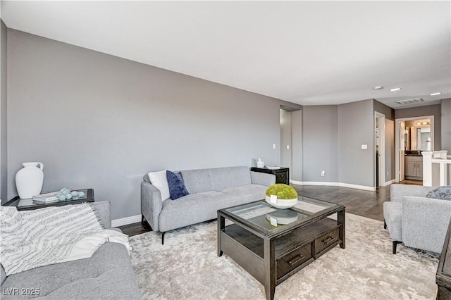 4308 Desert Haven Ave, North Las Vegas, NV 89085 - living area featuring wood finished floors, recessed lighting, and baseboards