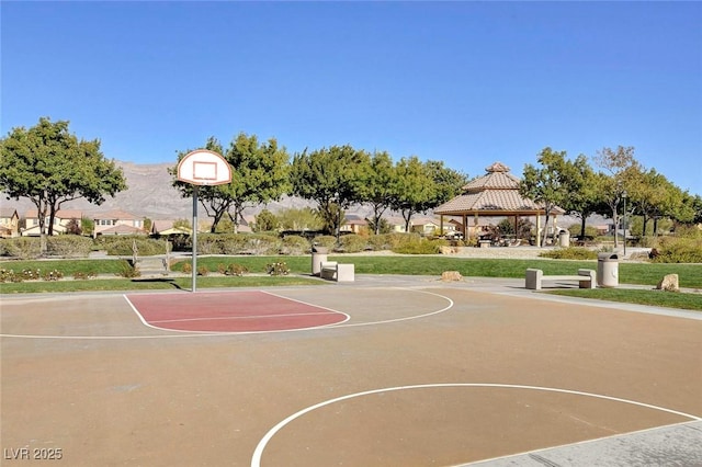 4308 Desert Haven Ave, North Las Vegas, NV 89085 - view of basketball court with community basketball court and a gazebo