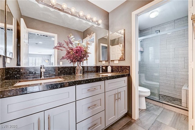 4308 Desert Haven Ave, North Las Vegas, NV 89085 - full bath featuring toilet, double vanity, and a stall shower