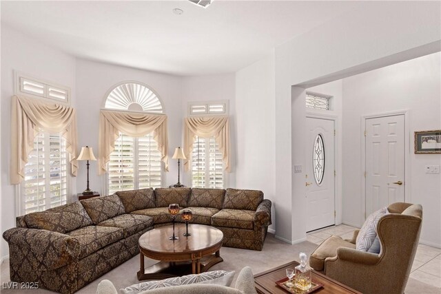 5104 Burr Oak Dr, Las Vegas, NV 89130 - living area with light tile patterned floors and baseboards