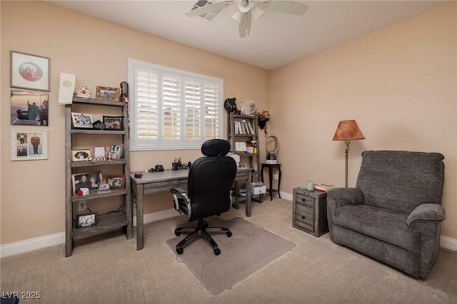4219 E Pinecrest Cir, Las Vegas, NV 89121 - carpeted office featuring ceiling fan and baseboards