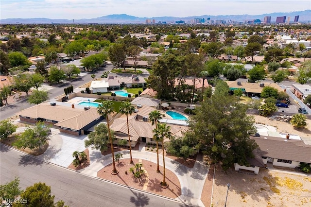 4219 E Pinecrest Cir, Las Vegas, NV 89121 - bird's eye view of a pool and a mountainous background
