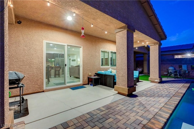 7235 Summer Air Ave, Las Vegas, NV 89179 - view of patio / terrace with outdoor lounge area, a pool, and outdoor dining space