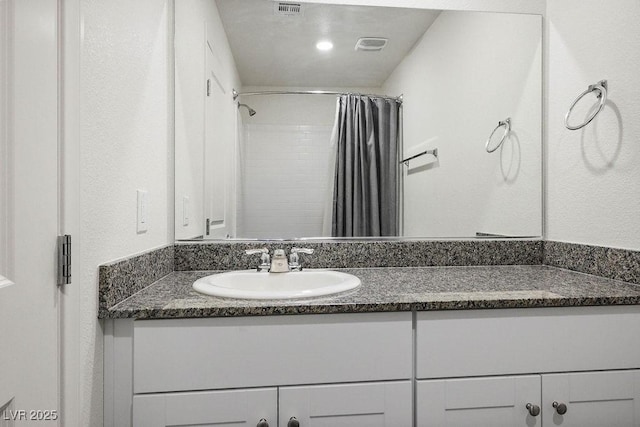 532 Clearsable Ave, Henderson, NV 89044 - bathroom featuring vanity and a shower with shower curtain