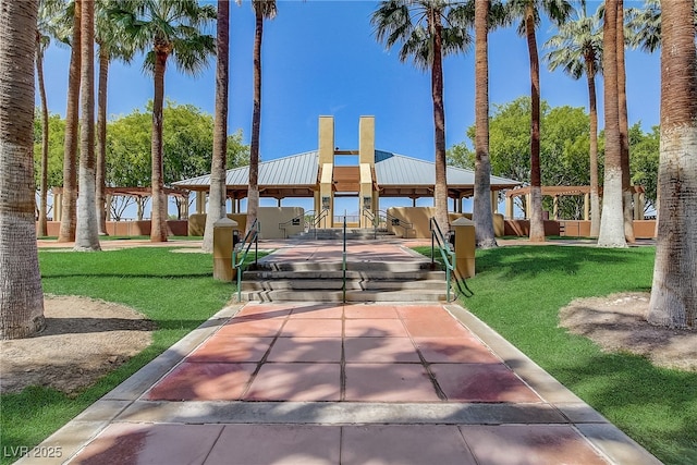 7813 Paper Flower Ct, Las Vegas, NV 89128 - surrounding community with a gazebo and a yard