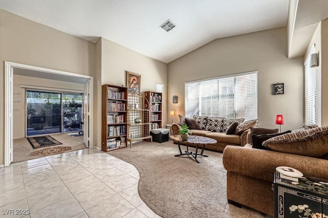 310 Pissarro Pl, Henderson, NV 89074 - living room featuring vaulted ceiling and carpet flooring