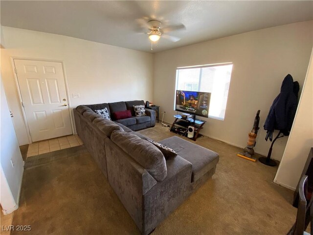 9580 W Reno Ave Unit 283, Las Vegas, NV 89148 - living area featuring carpet and a ceiling fan