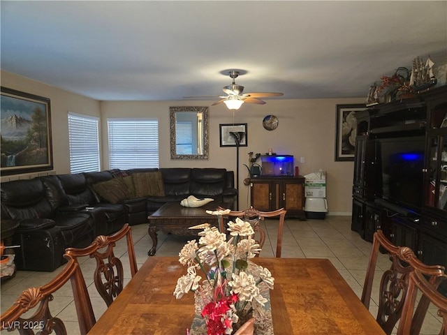 4612 Supreme Ct, Las Vegas, NV 89110 - dining area featuring tile patterned flooring and ceiling fan