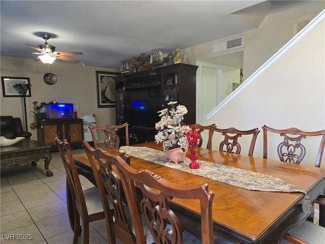 4612 Supreme Ct, Las Vegas, NV 89110 - dining room with a ceiling fan and tile patterned flooring
