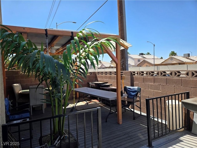 4612 Supreme Ct, Las Vegas, NV 89110 - wooden deck with outdoor dining space