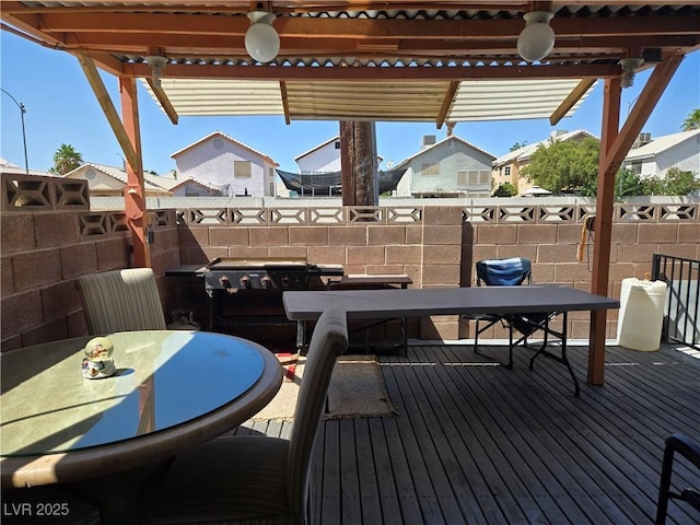 4612 Supreme Ct, Las Vegas, NV 89110 - view of patio / terrace with outdoor dining space, a deck, and a residential view