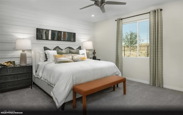 2607 Regency Cove Ct Lot 11, Las Vegas, NV 89121 - carpeted bedroom with baseboards, recessed lighting, and a ceiling fan