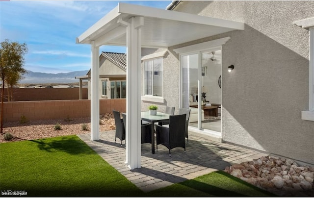 2607 Regency Cove Ct Lot 11, Las Vegas, NV 89121 - view of patio with a mountain view and outdoor dining space