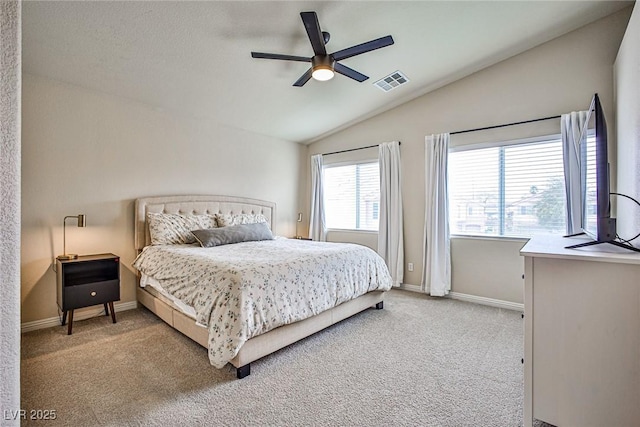 4833 Straight Flush Dr Unit 103, Las Vegas, NV 89122 - carpeted bedroom featuring lofted ceiling, baseboards, and a ceiling fan