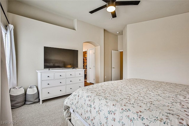 4833 Straight Flush Dr Unit 103, Las Vegas, NV 89122 - bedroom with arched walkways, carpet, and ceiling fan