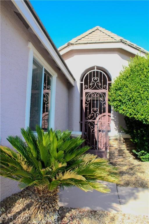 8616 Willow Cabin St, Las Vegas, NV 89131 - property entrance featuring stucco siding and a gate