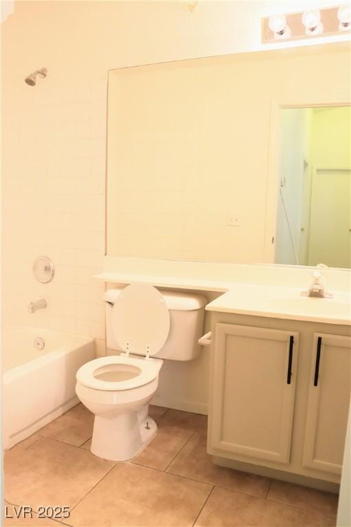 5112 Foggia Ave, Las Vegas, NV 89130 - full bathroom with vanity, toilet, tile patterned floors, and tub / shower combination