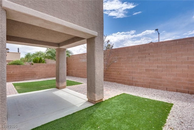 8745 Dodds Canyon St, Las Vegas, NV 89131 - fenced backyard featuring a patio area