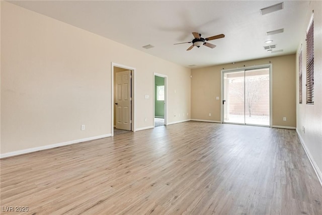 8745 Dodds Canyon St, Las Vegas, NV 89131 - empty room featuring a ceiling fan and light wood-type flooring
