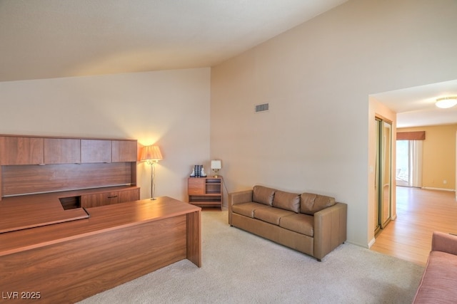 5713 Whiteridge Ave, Las Vegas, NV 89107 - office featuring light carpet and vaulted ceiling