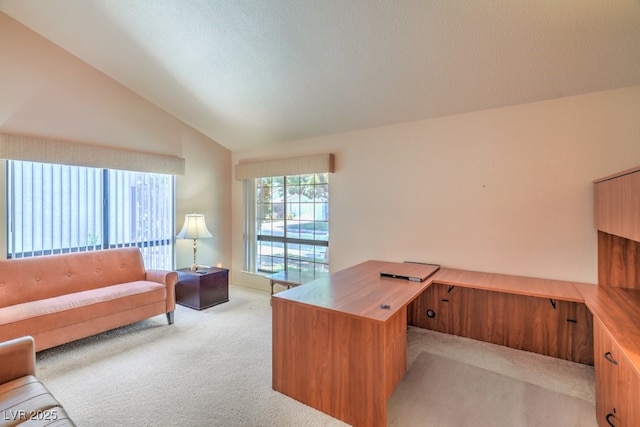 5713 Whiteridge Ave, Las Vegas, NV 89107 - unfurnished office featuring light colored carpet and vaulted ceiling
