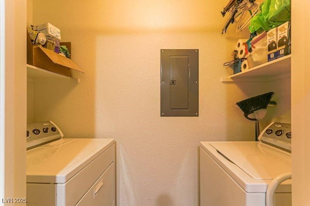 8777 Maule Ave Unit 3116, Las Vegas, NV 89148 - laundry area with electric panel and washer and clothes dryer