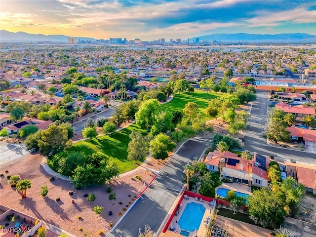 7670 Descanso Ln, Las Vegas, NV 89123 - aerial view at dusk of a mountain view