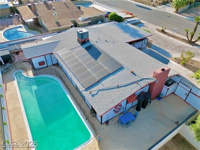 1589 Silver Mesa Way, Las Vegas, NV 89169 - aerial view of property and surrounding area featuring a pool