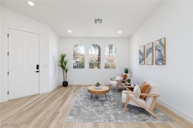 4176 Demoline Cir, Las Vegas, NV 89141 - living area featuring light wood finished floors and recessed lighting