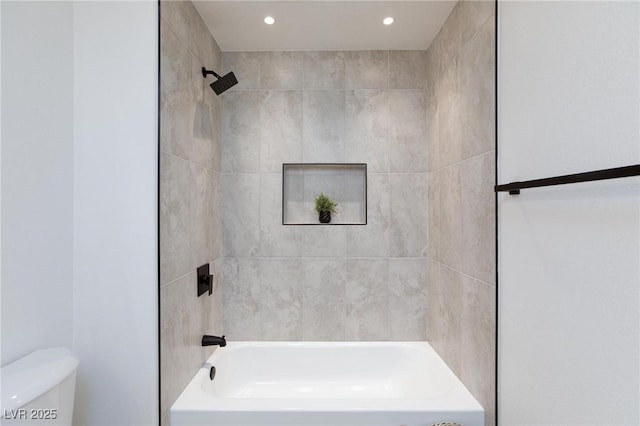 4176 Demoline Cir, Las Vegas, NV 89141 - full bathroom featuring bathtub / shower combination and recessed lighting