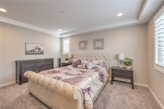 2711 Evolutionary Ln, Las Vegas, NV 89138 - bedroom with carpet flooring, recessed lighting, a raised ceiling, and baseboards