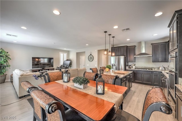 2711 Evolutionary Ln, Las Vegas, NV 89138 - dining room featuring light wood-style flooring and recessed lighting