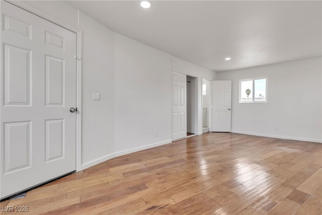 4404 Hillcrest Ave, Las Vegas, NV 89102 - spare room featuring baseboards, recessed lighting, and light wood-style floors