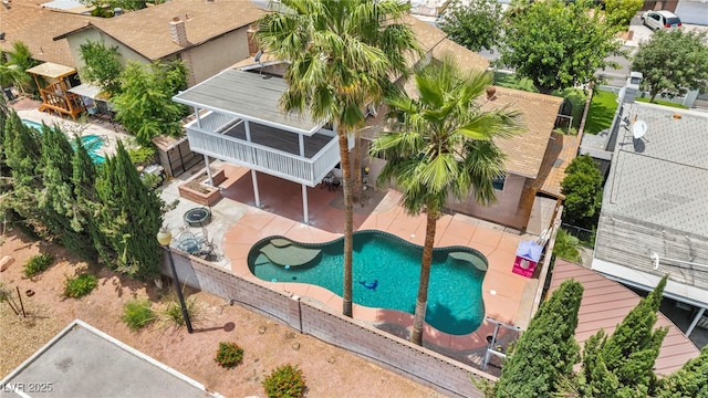 601 Cragin Park Dr, Las Vegas, NV 89107 - view from above of property with a pool area