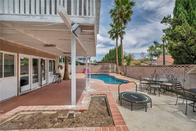 601 Cragin Park Dr, Las Vegas, NV 89107 - view of pool with a fenced backyard, a patio, and outdoor dining space