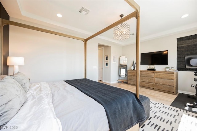 2750 Evolutionary Ln, Las Vegas, NV 89138 - bedroom with light wood-type flooring, recessed lighting, and baseboards