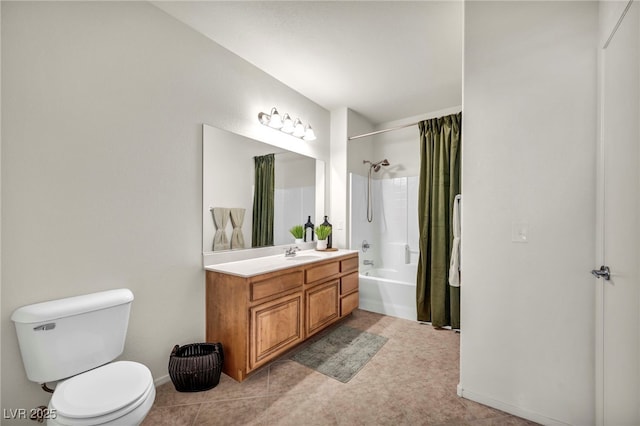 50 Aura De Blanco St Unit 2104, Henderson, NV 89074 - bathroom with vanity, toilet, shower / bath combination with curtain, and tile patterned floors