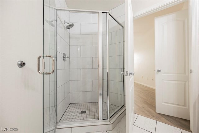 7400 W Flamingo Rd Unit 1082, Las Vegas, NV 89147 - full bathroom with a shower stall and baseboards