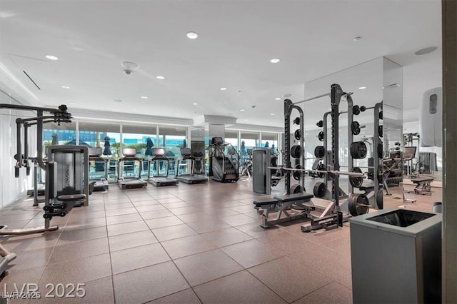 2000 N Fashion Show Dr Unit 5326, Las Vegas, NV 89109 - workout area with floor to ceiling windows