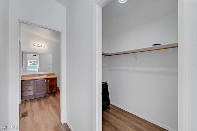5725 N Durango Dr, Las Vegas, NV 89149 - spacious closet with light wood-style floors and a sink