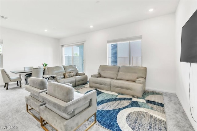 1596 Pacific Baza St, Las Vegas, NV 89138 - carpeted living room featuring recessed lighting and baseboards