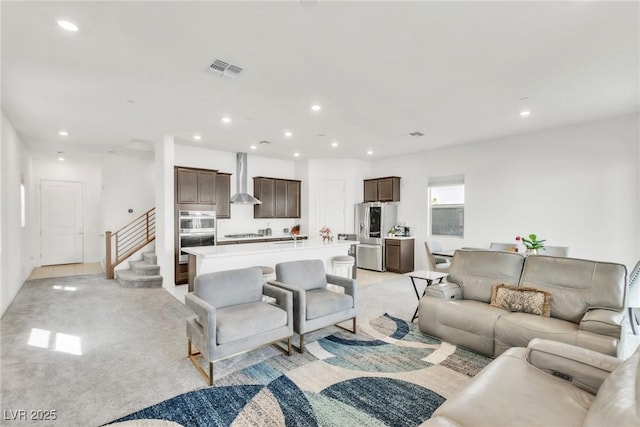 1596 Pacific Baza St, Las Vegas, NV 89138 - living area with stairs and recessed lighting
