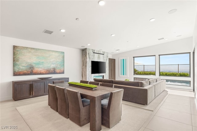 826 Bolide St, Las Vegas, NV 89138 - dining room with light tile patterned flooring and recessed lighting