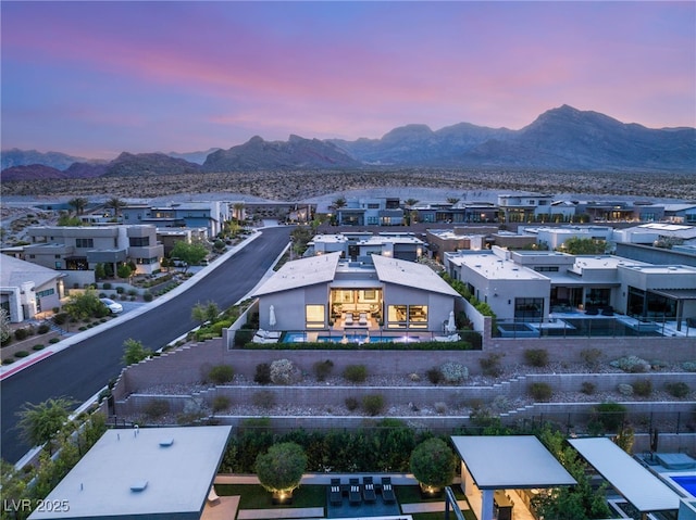 826 Bolide St, Las Vegas, NV 89138 - aerial view at dusk of a mountain view and a residential view