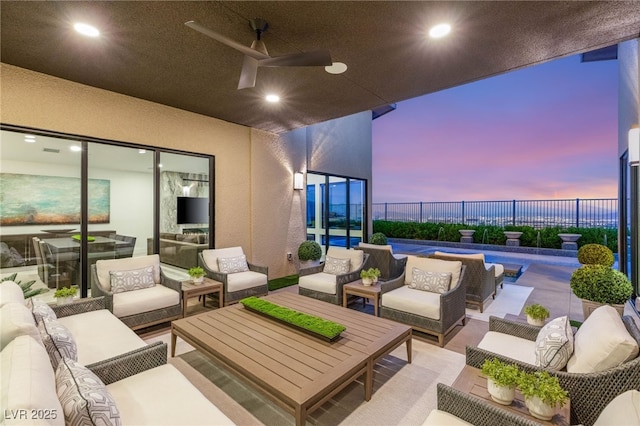 826 Bolide St, Las Vegas, NV 89138 - view of patio / terrace with an outdoor hangout area and ceiling fan