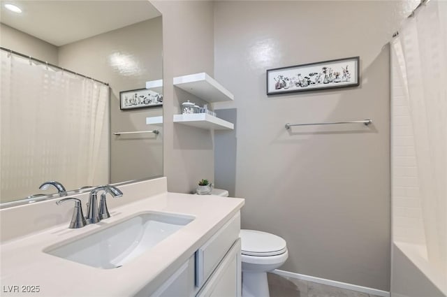 8490 Classique Ave Unit 101, Las Vegas, NV 89178 - bathroom featuring toilet, vanity, baseboards, and recessed lighting