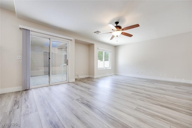 1551 Echo Falls Ave, Las Vegas, NV 89183 - empty room with ceiling fan, light wood finished floors, and baseboards