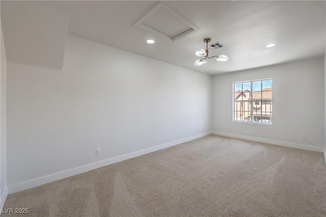 2117 Desert Peak Rd, Las Vegas, NV 89134 - unfurnished room with baseboards, light colored carpet, and recessed lighting