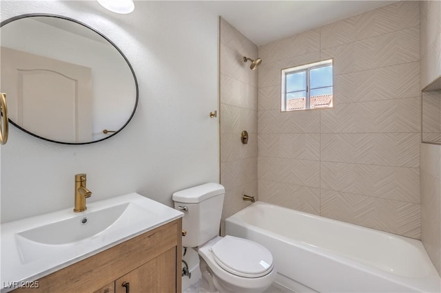 2117 Desert Peak Rd, Las Vegas, NV 89134 - bathroom featuring toilet, vanity, and shower / washtub combination
